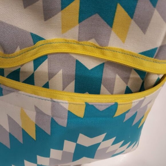 New Southwestern geometric Blue Yellow Gray Crossbody Zipper Purse shoulder bag - Picture 5 of 9